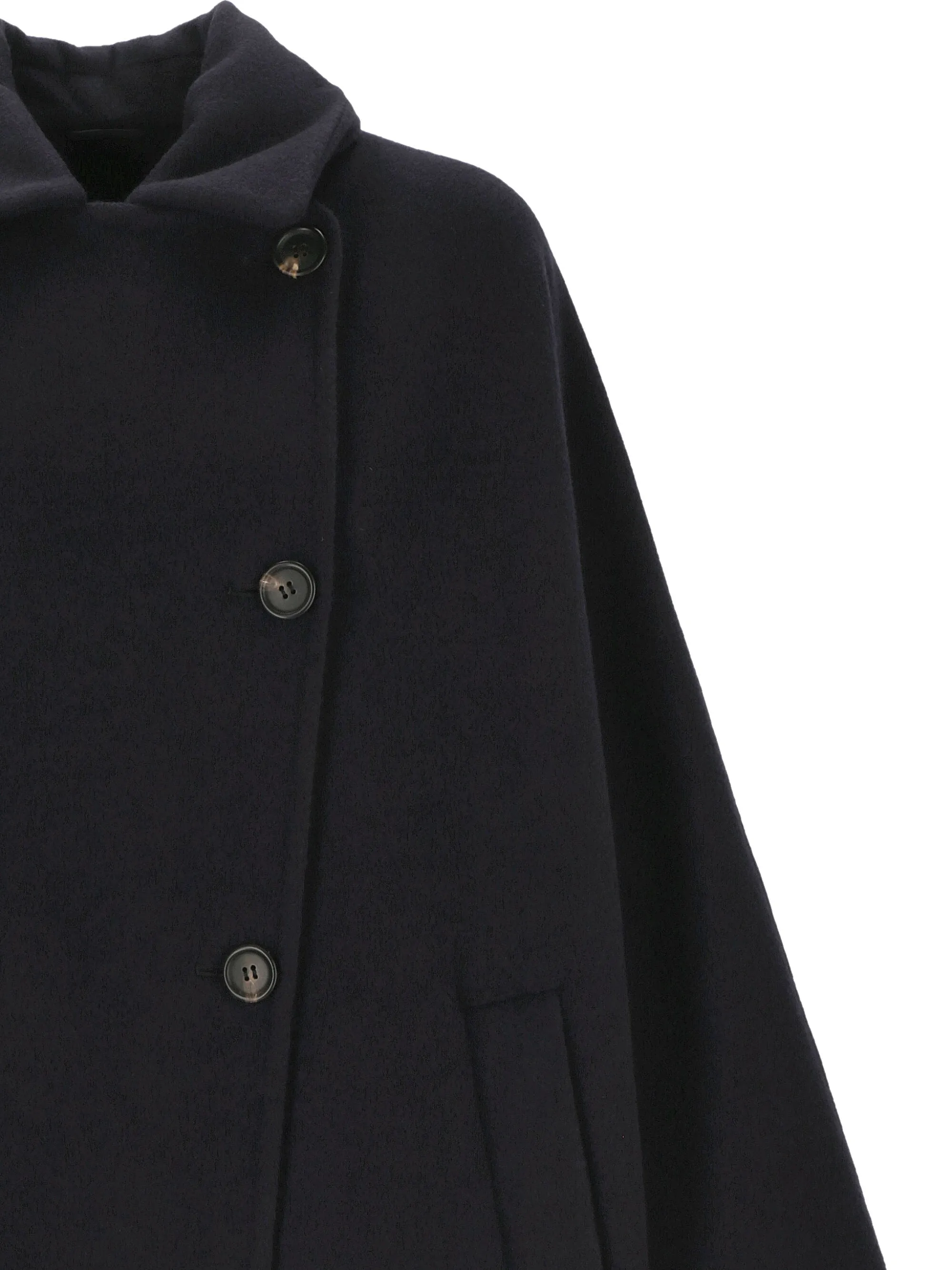 Double-breasted Navy Wool and Cashmere Jacket