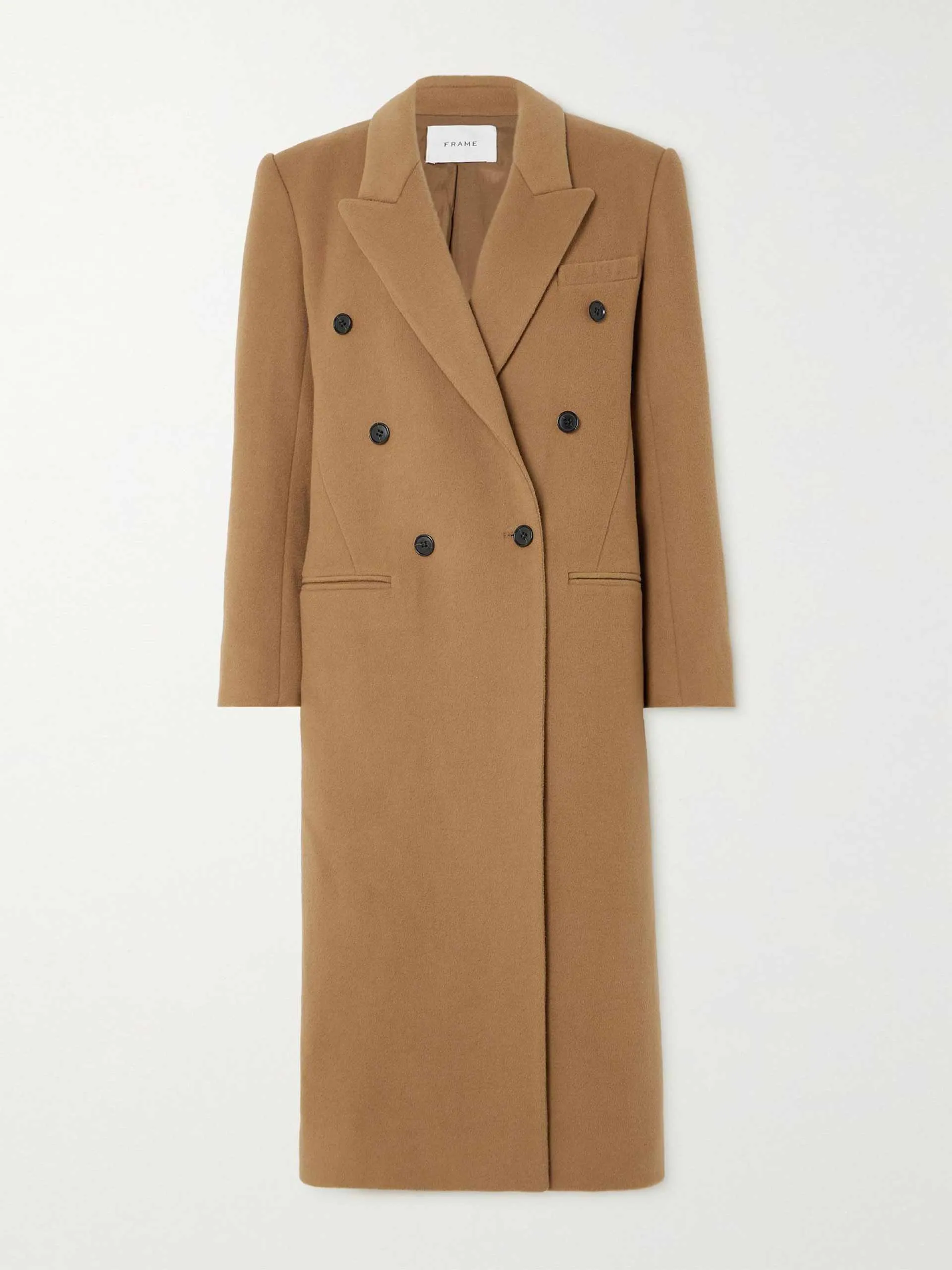 Double-breasted wool-felt coat