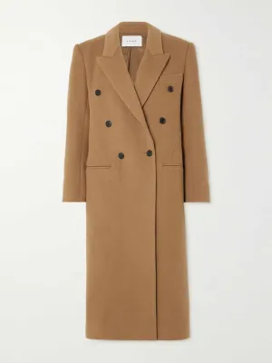 Double-breasted wool-felt coat