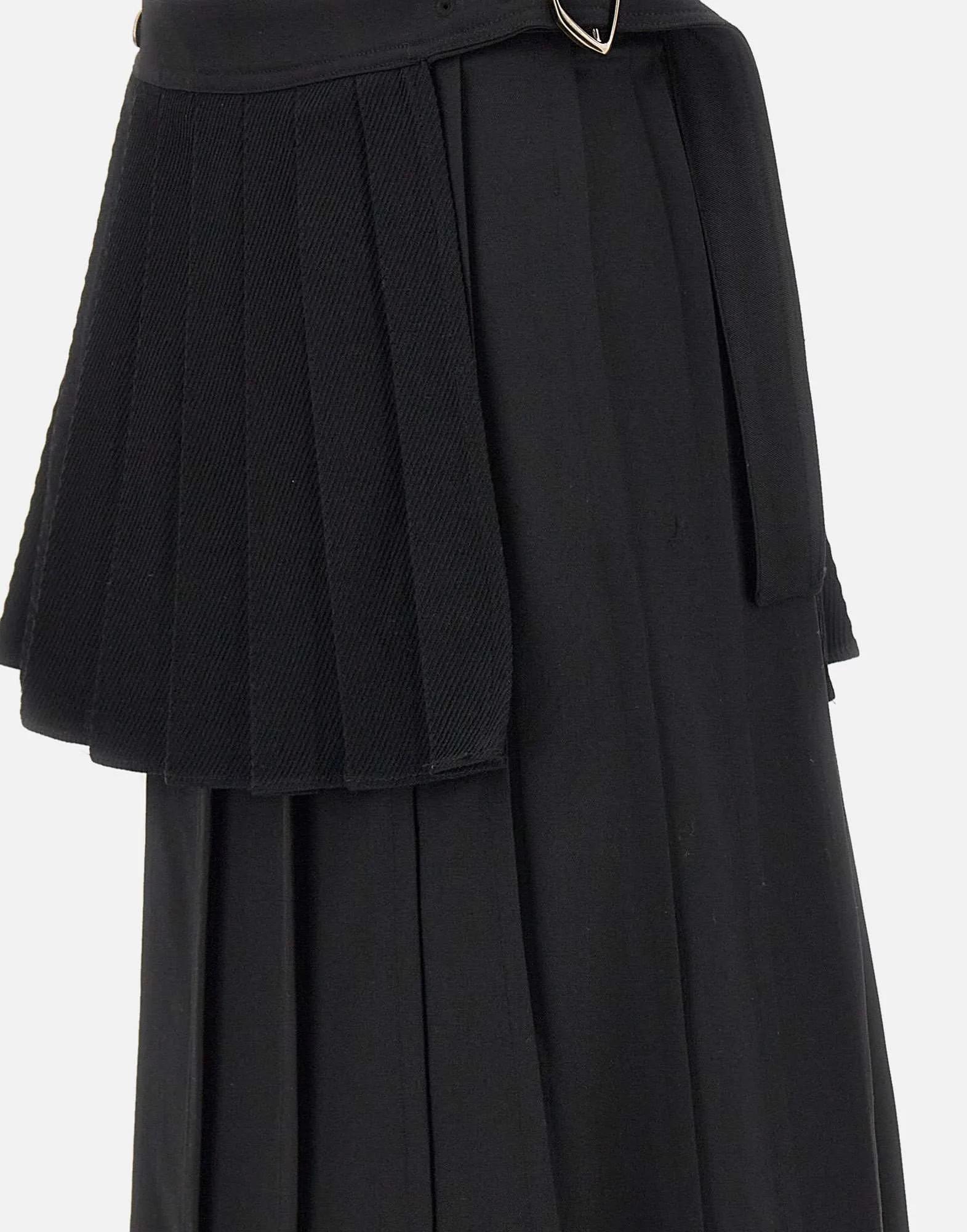 Double Pleated Wool Blend Skirt