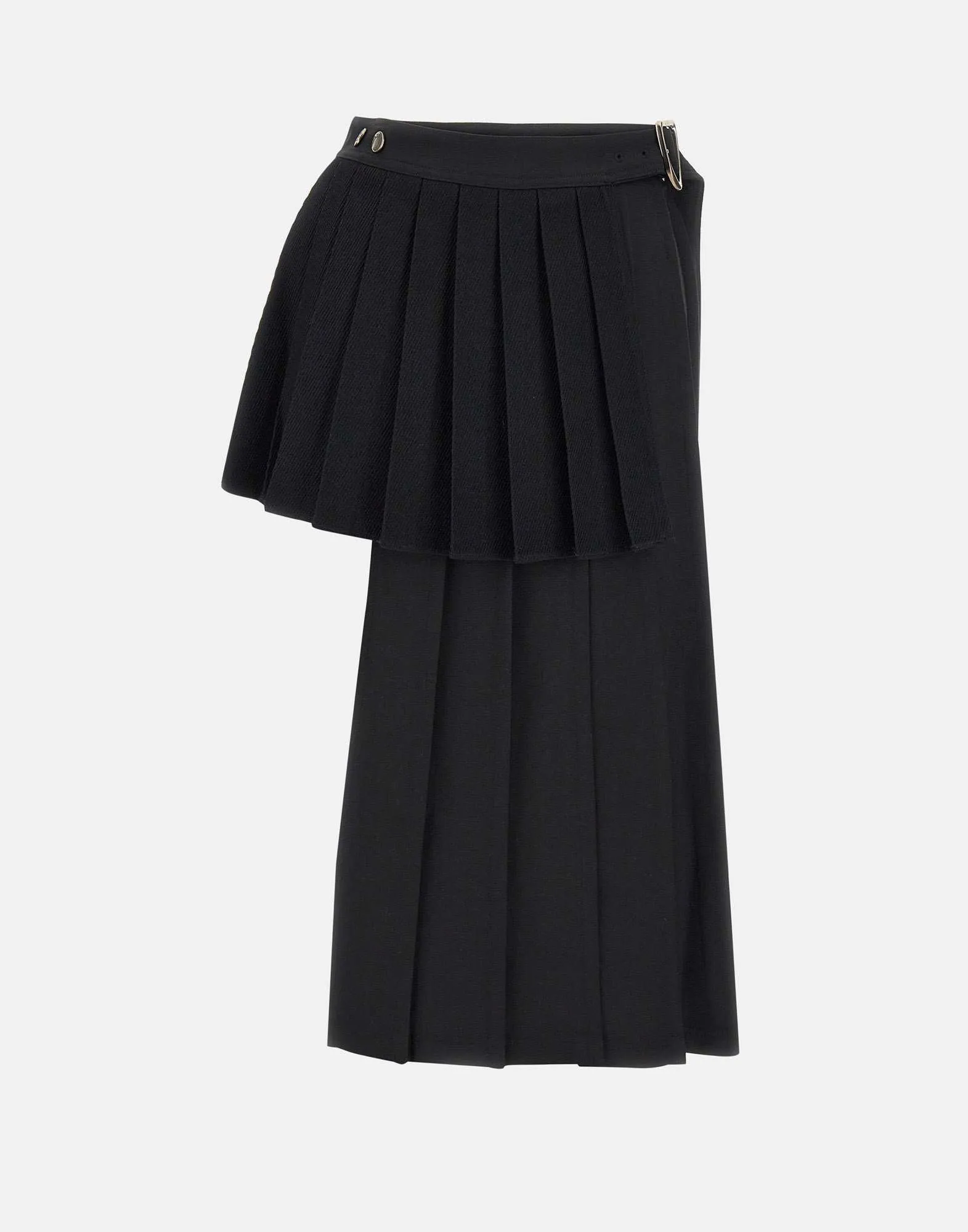 Double Pleated Wool Blend Skirt