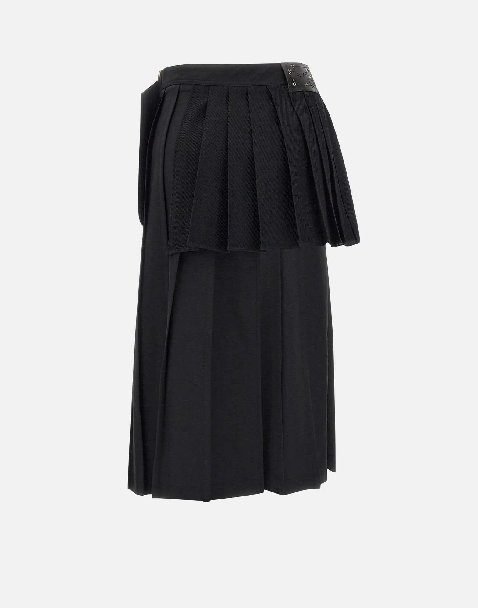 Double Pleated Wool Blend Skirt