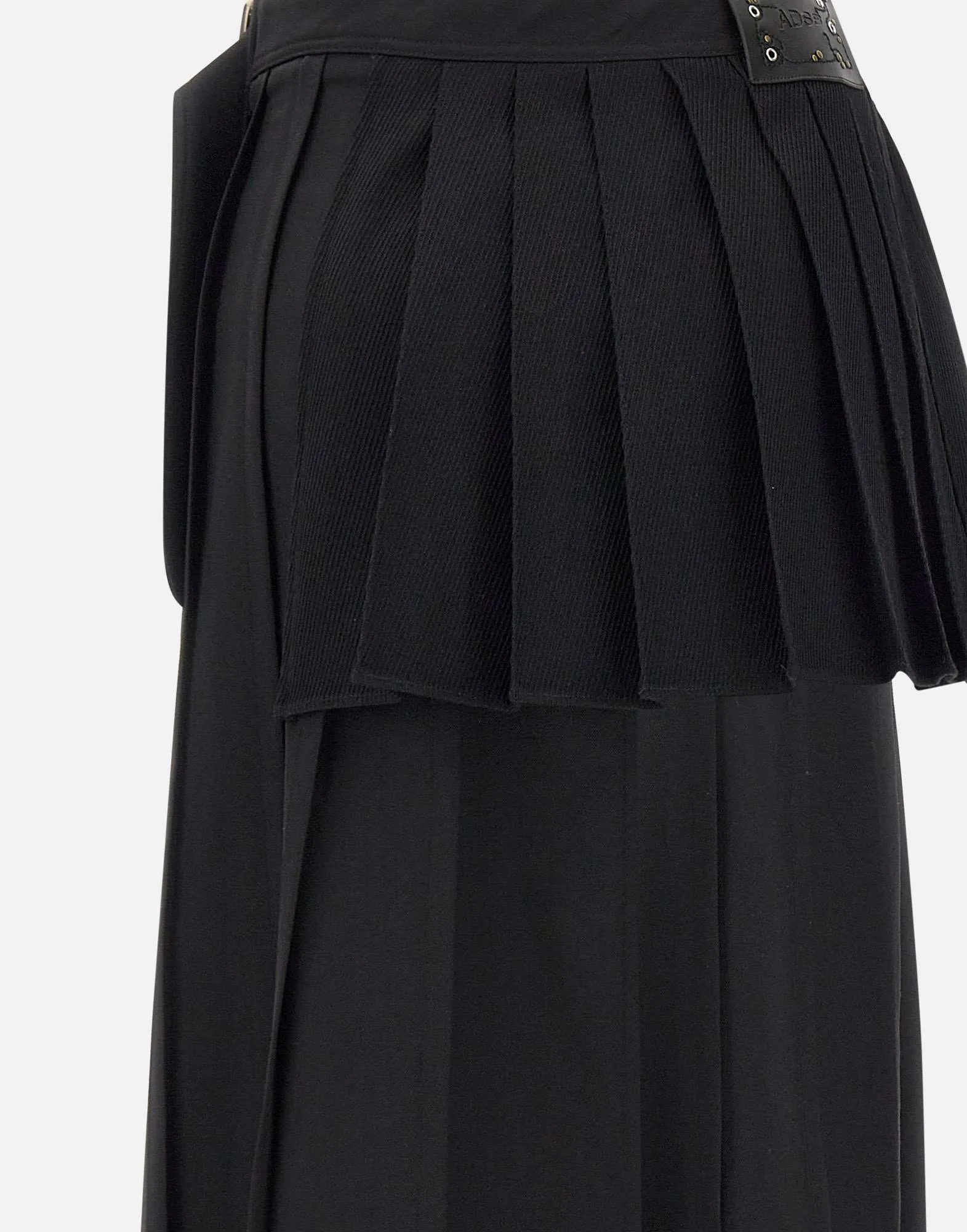 Double Pleated Wool Blend Skirt