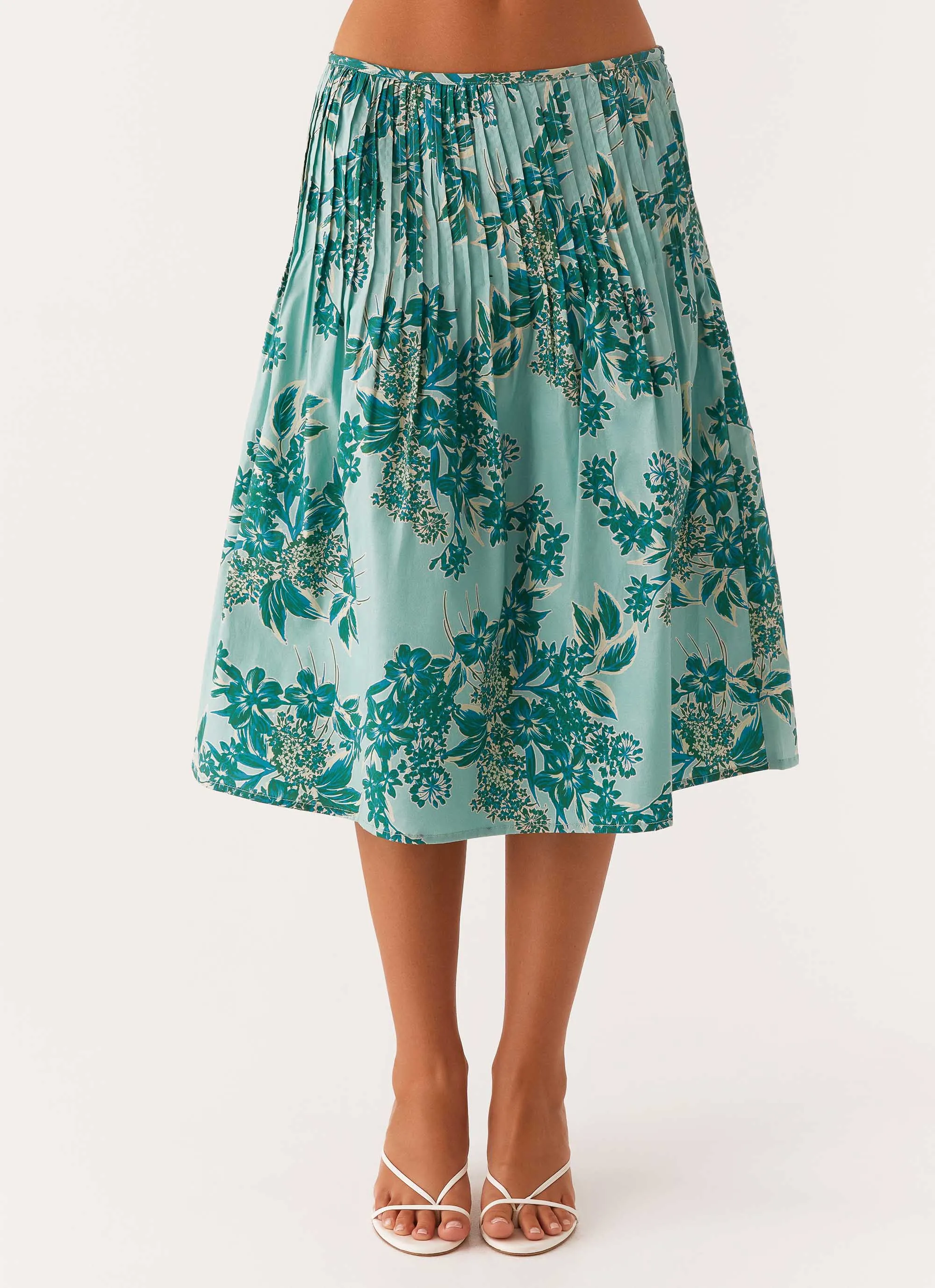 Dreamscape Midi Skirt - Cloud Nine Floral