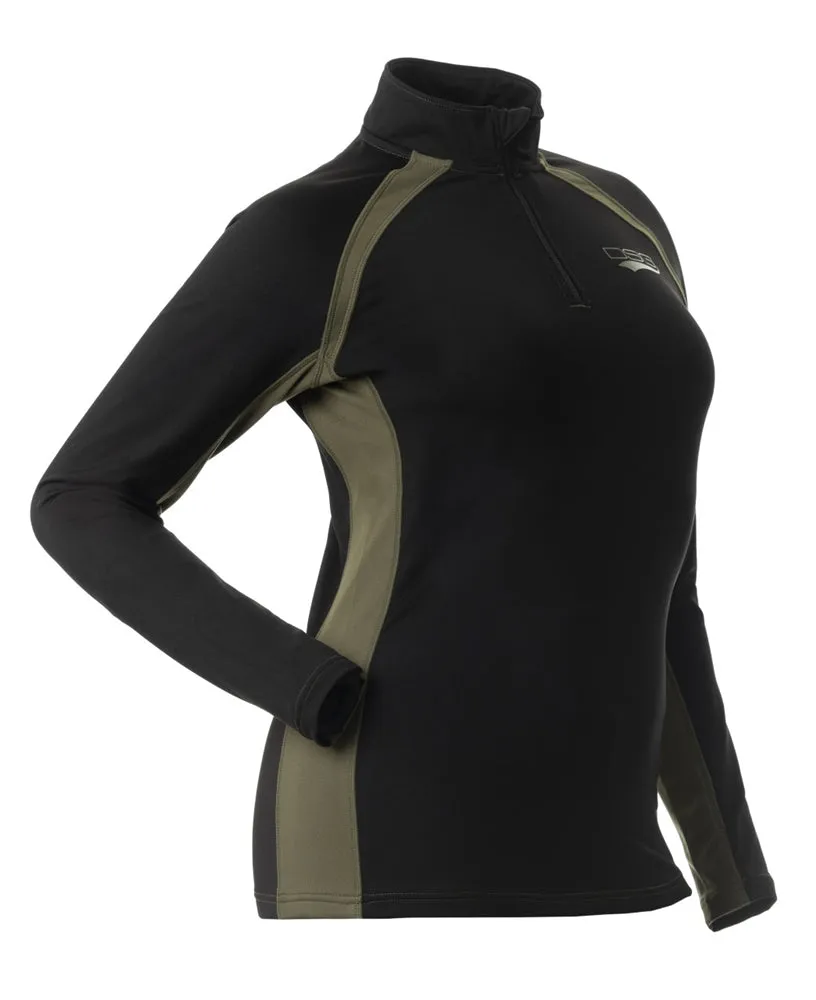 DSG D-Tech Plus Size 1/4 Zip Base Layer Shirt | Black/Olive