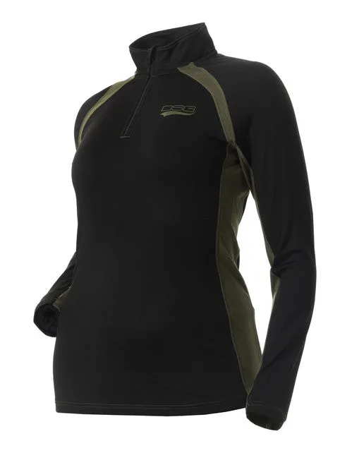 DSG D-Tech Plus Size 1/4 Zip Base Layer Shirt | Black/Olive