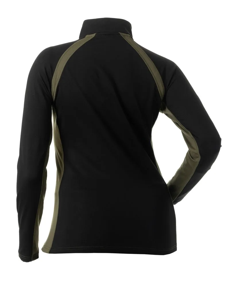 DSG D-Tech Plus Size 1/4 Zip Base Layer Shirt | Black/Olive