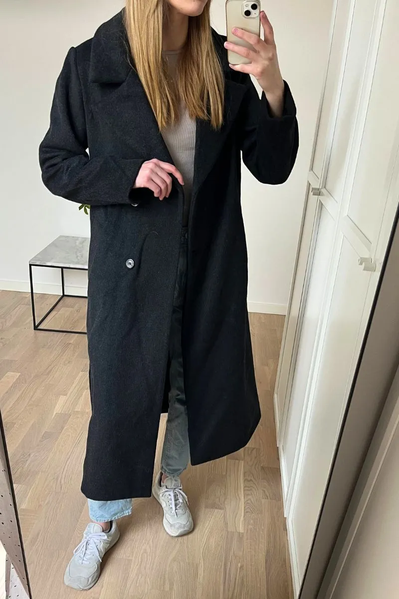 Edgar Wool Coat | Dark Grey | Jakke fra Neo Noir