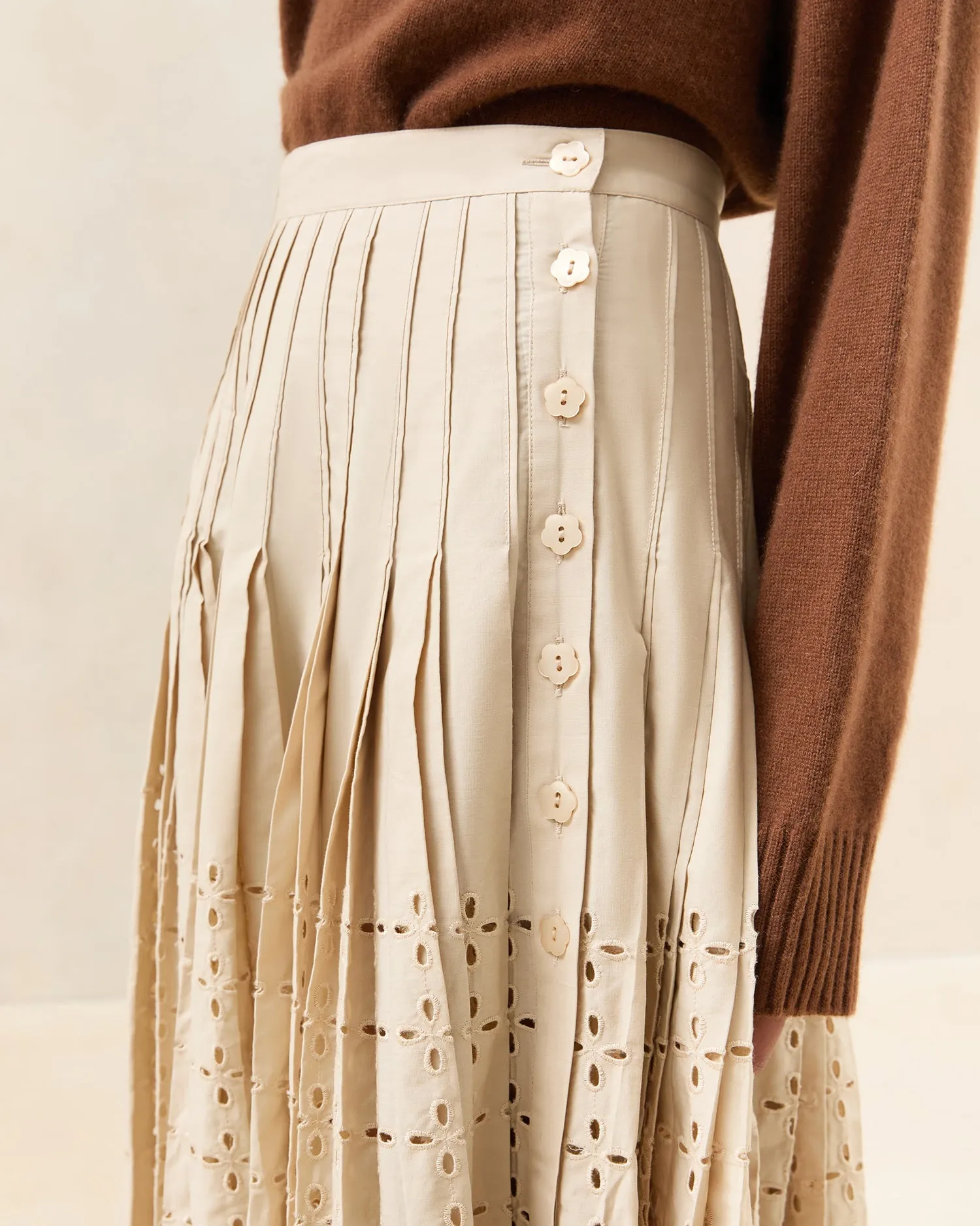 Emlyn Pleated Midi Skirt