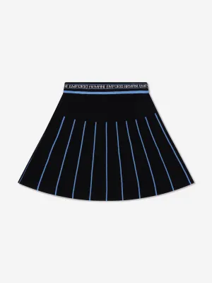 Emporio Armani Girls Pleated Skirt In Navy