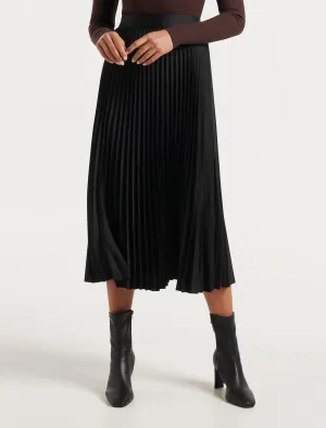 Ester Satin Pleated Skirt