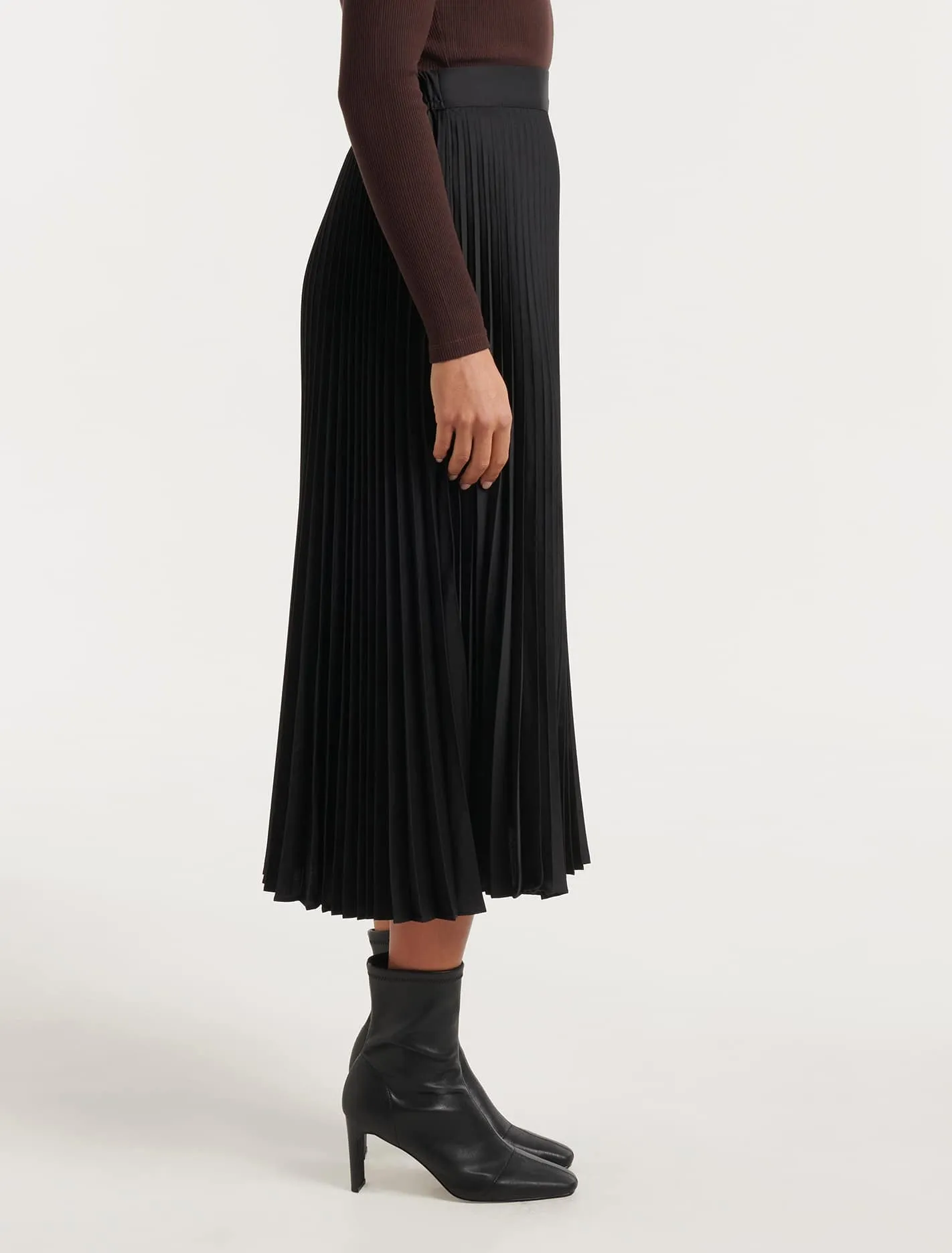 Ester Satin Pleated Skirt