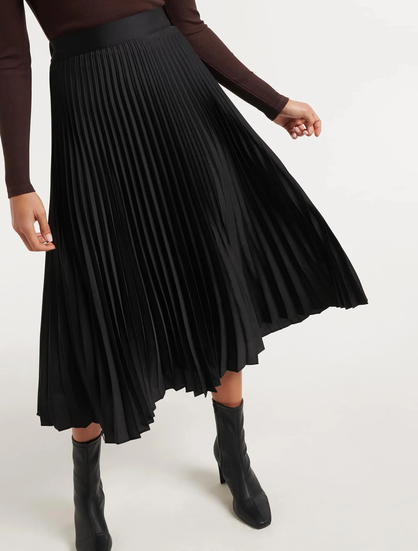 Ester Satin Pleated Skirt