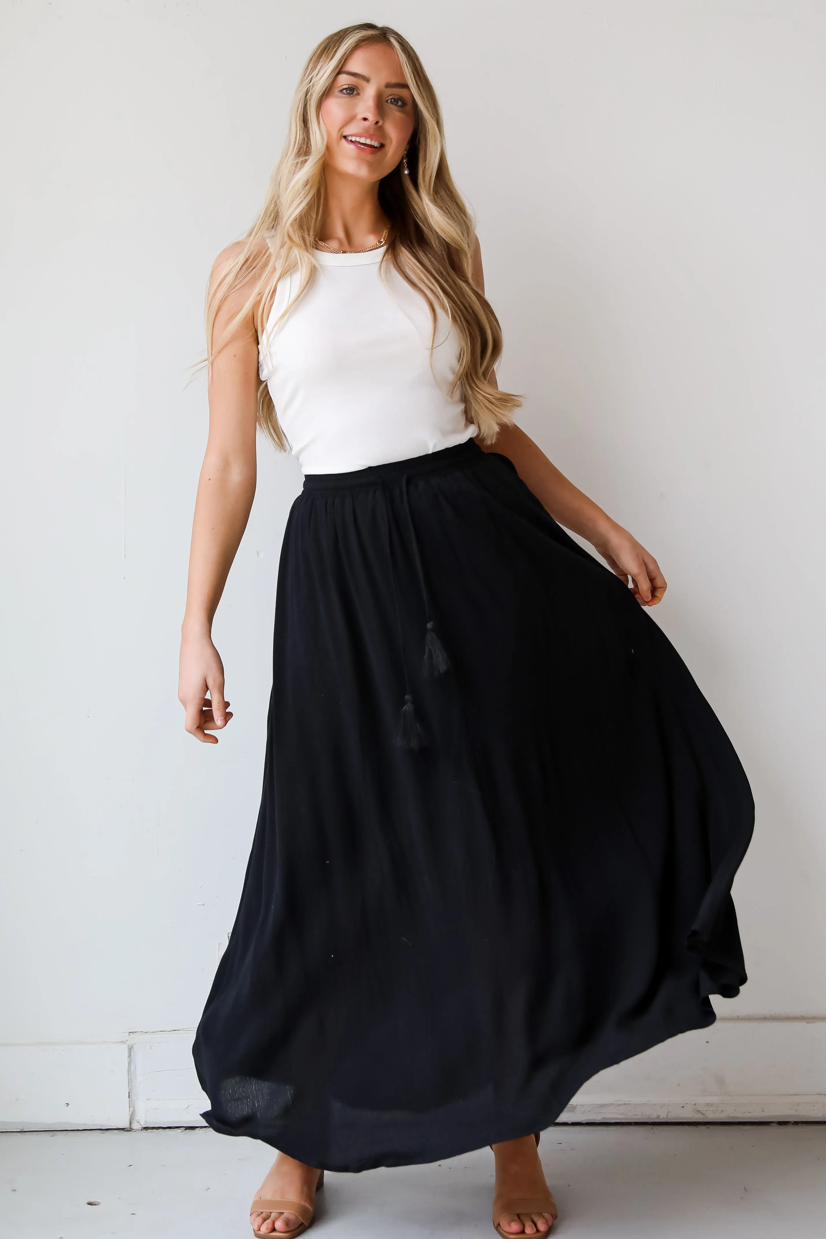 FINAL SALE - On My Mind Black Maxi Skirt - DU DEAL