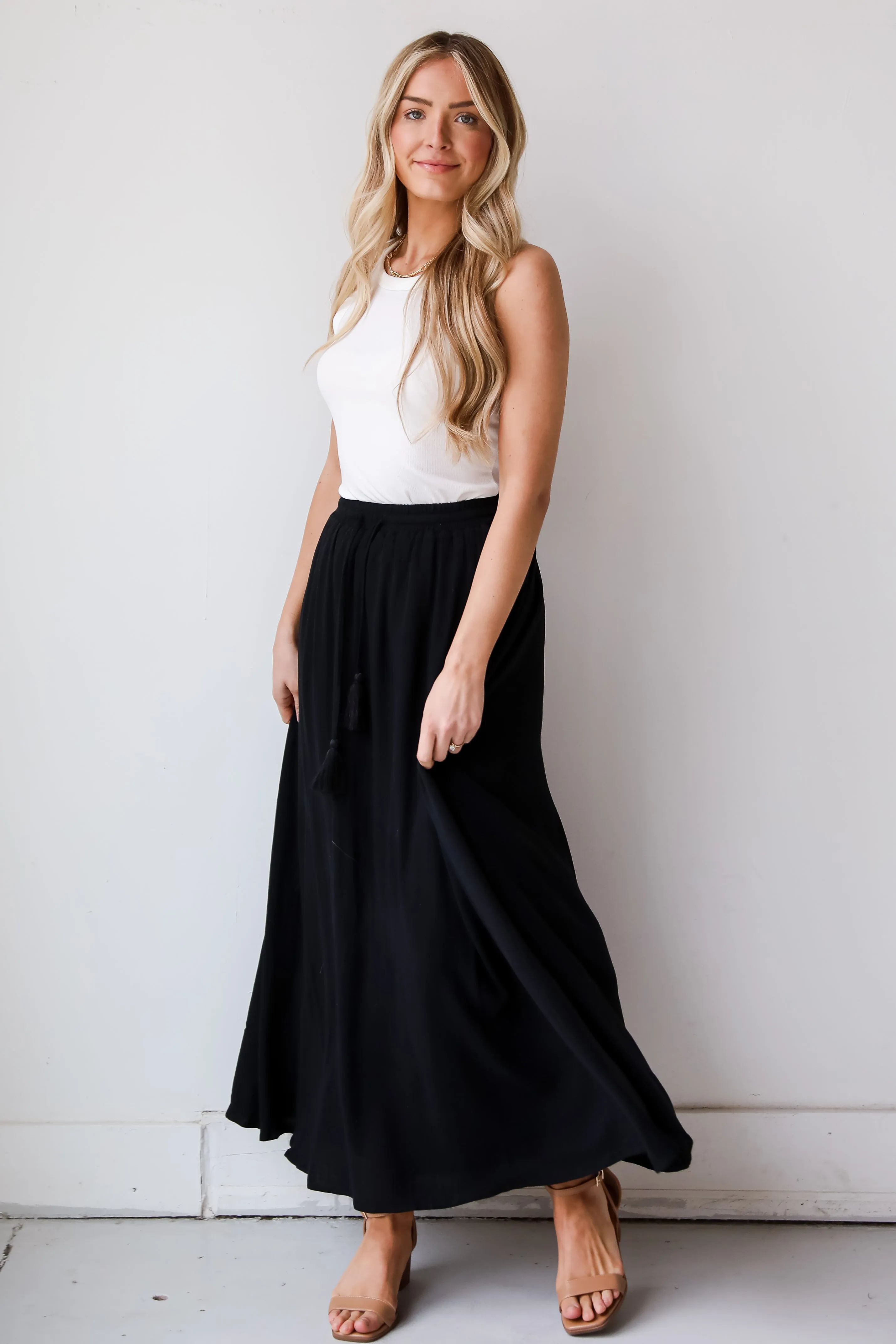 FINAL SALE - On My Mind Black Maxi Skirt - DU DEAL