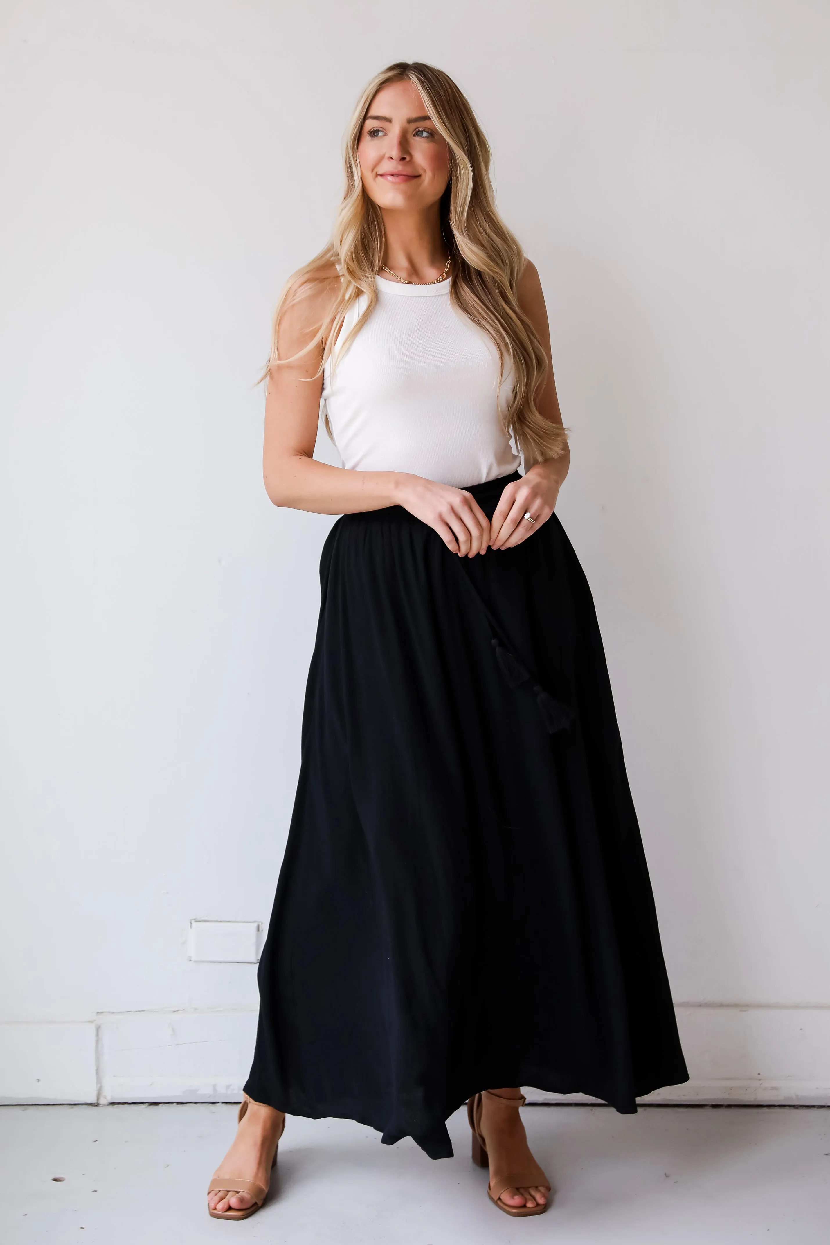 FINAL SALE - On My Mind Black Maxi Skirt - DU DEAL