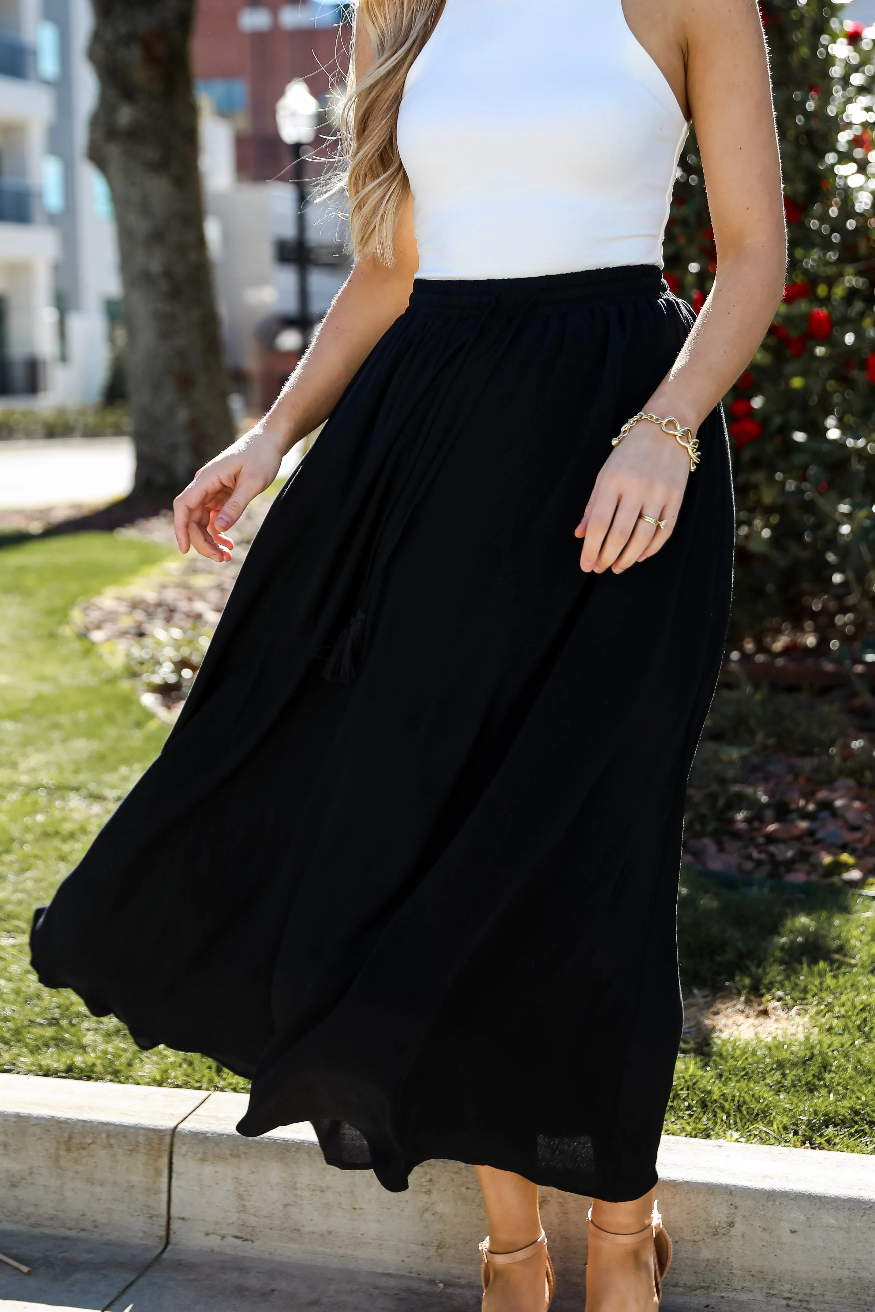 FINAL SALE - On My Mind Black Maxi Skirt - DU DEAL