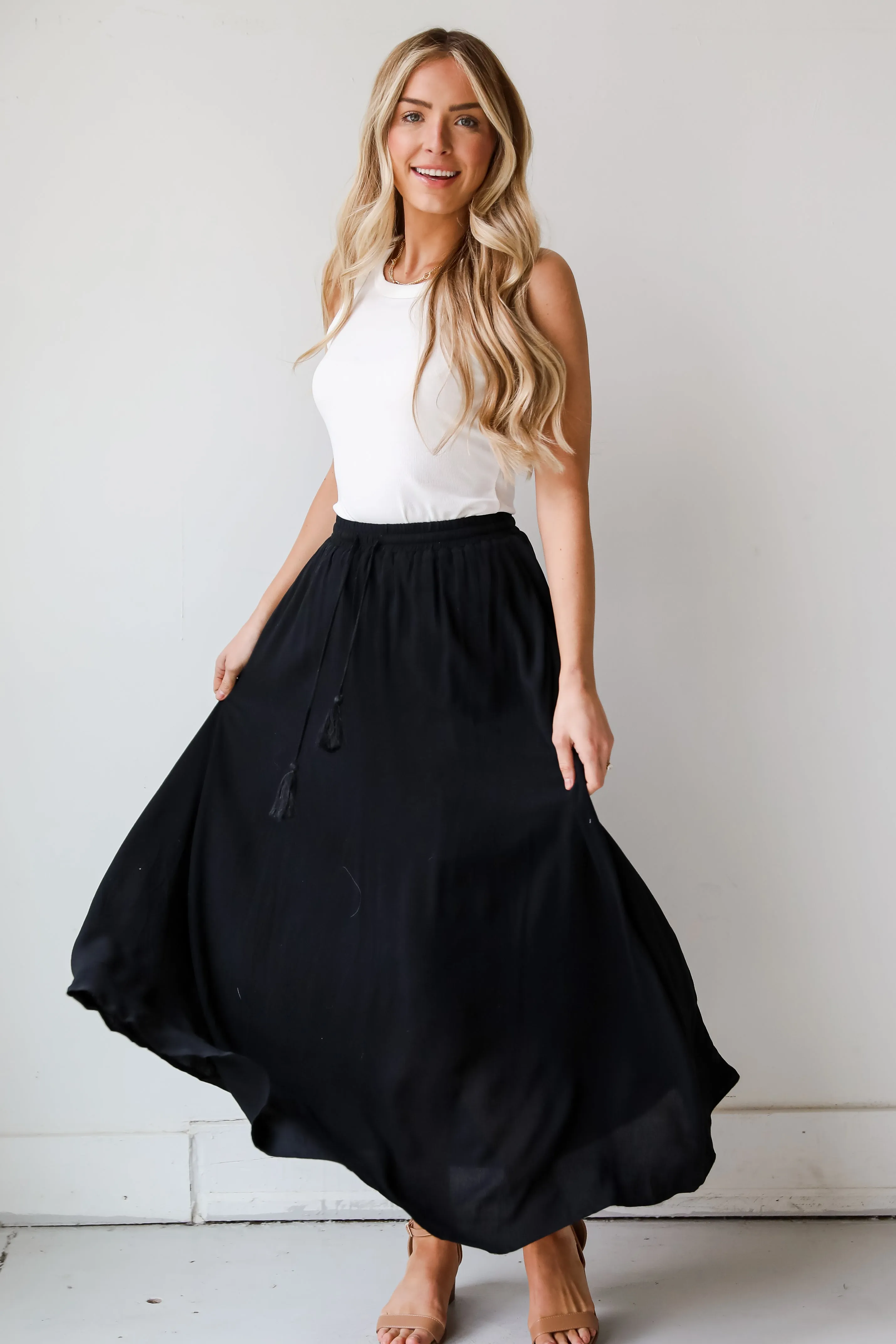 FINAL SALE - On My Mind Black Maxi Skirt - DU DEAL