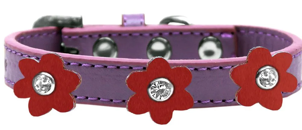 Flower Premium Collar Lavender With Red Flowers Size 18