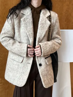 Flytonn-Fall Outfits Women Outwear Streetwear -women's outerwear women's coat Thickened 55% wool woolen long blazer