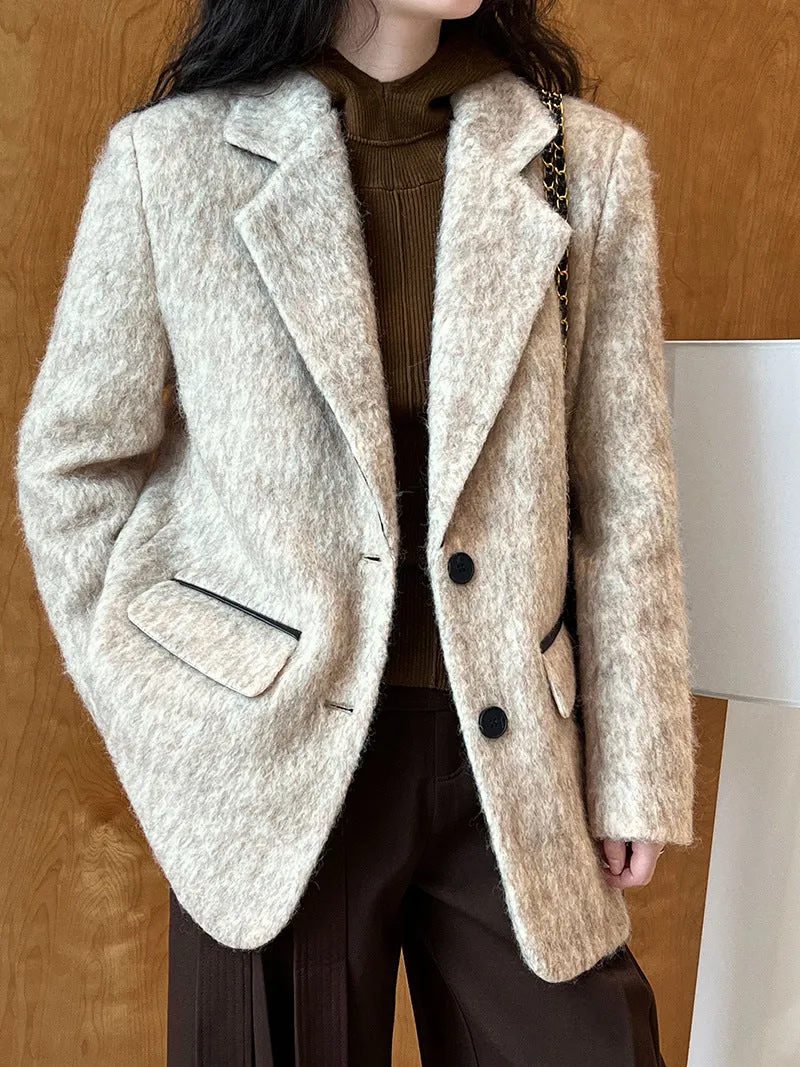 Flytonn-Fall Outfits Women Outwear Streetwear -women's outerwear women's coat Thickened 55% wool woolen long blazer