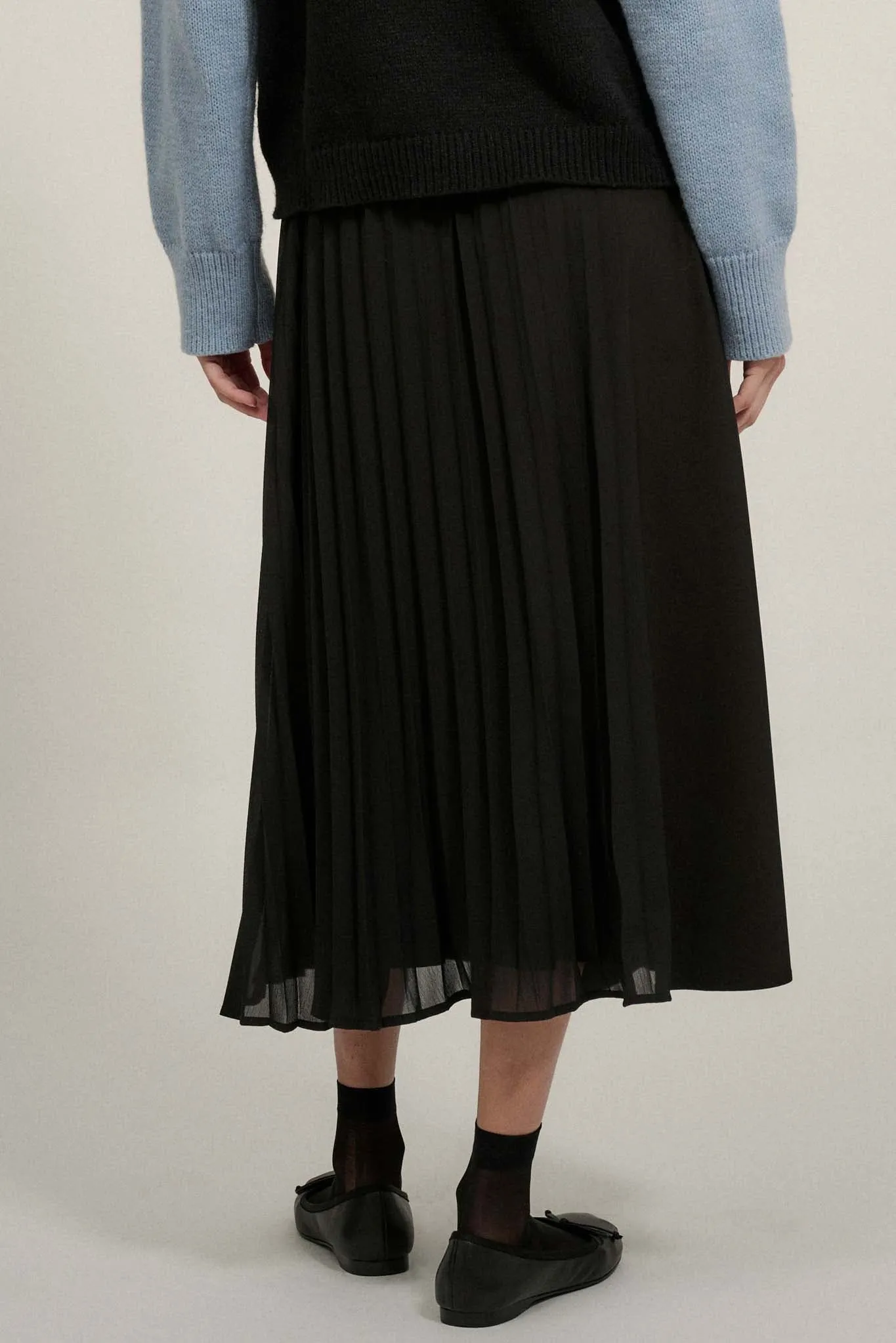 Forgive and Forget Half-Pleated Wrap Midi Skirt