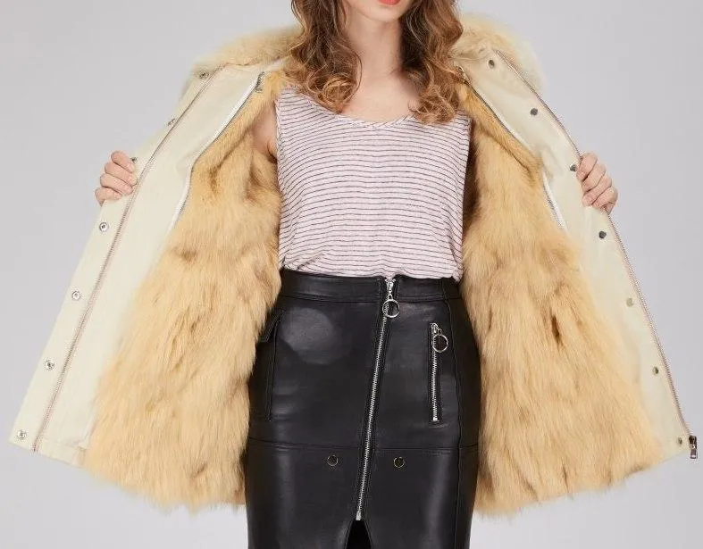 Fox-Fur Lined Parka Jacket