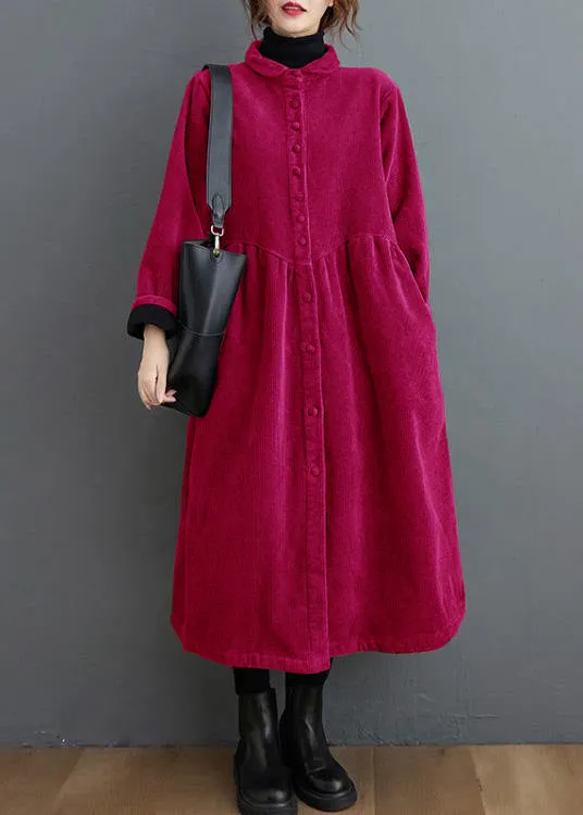 French purple  corduroy coats Inspiration thick Cinched women coats ( Limited Stock)