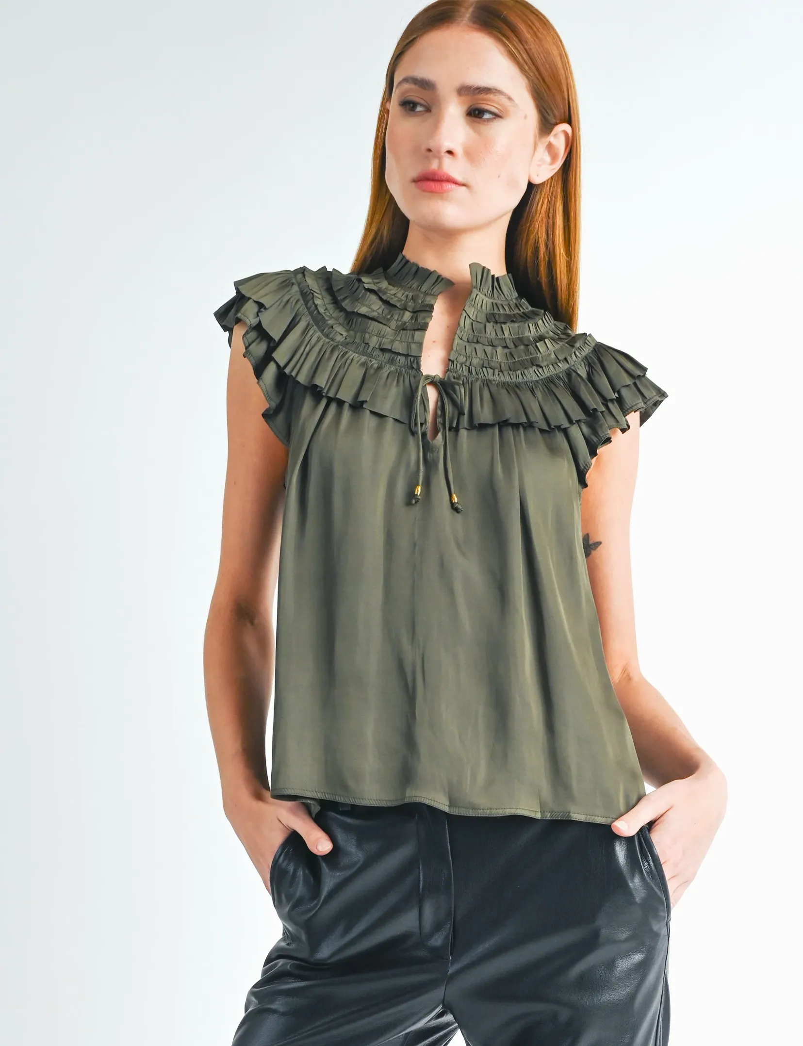 Freya Top, Olive