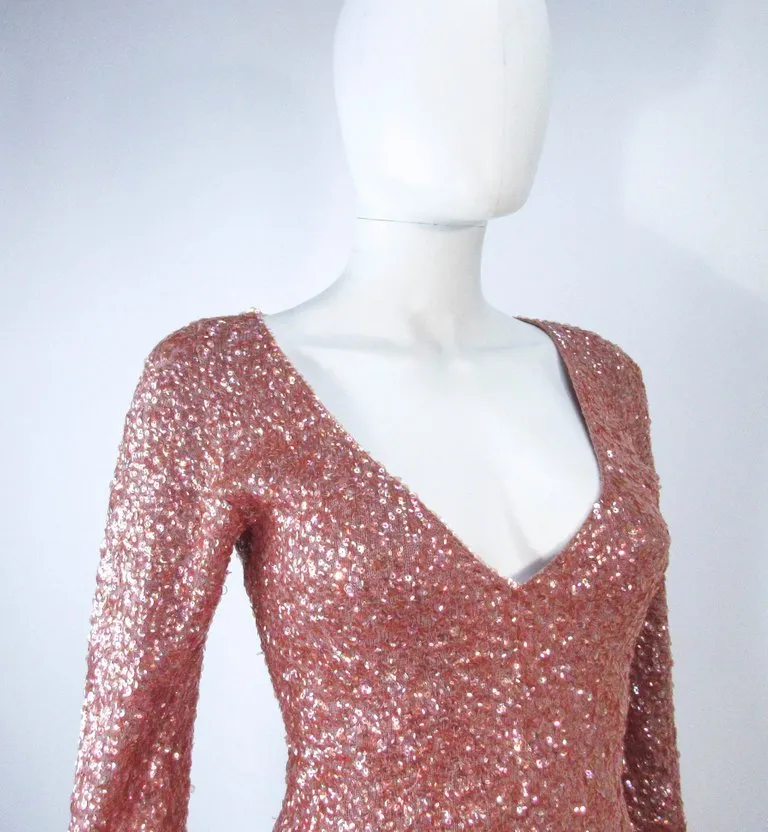 GENE SHELLY'S Vintage Rose Wool Beaded Gown Size 4-8