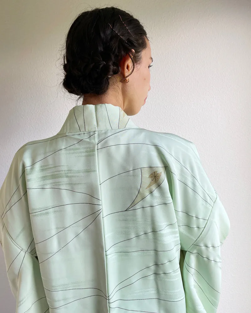 Genji Line Weaving Haori Kimono Jacket