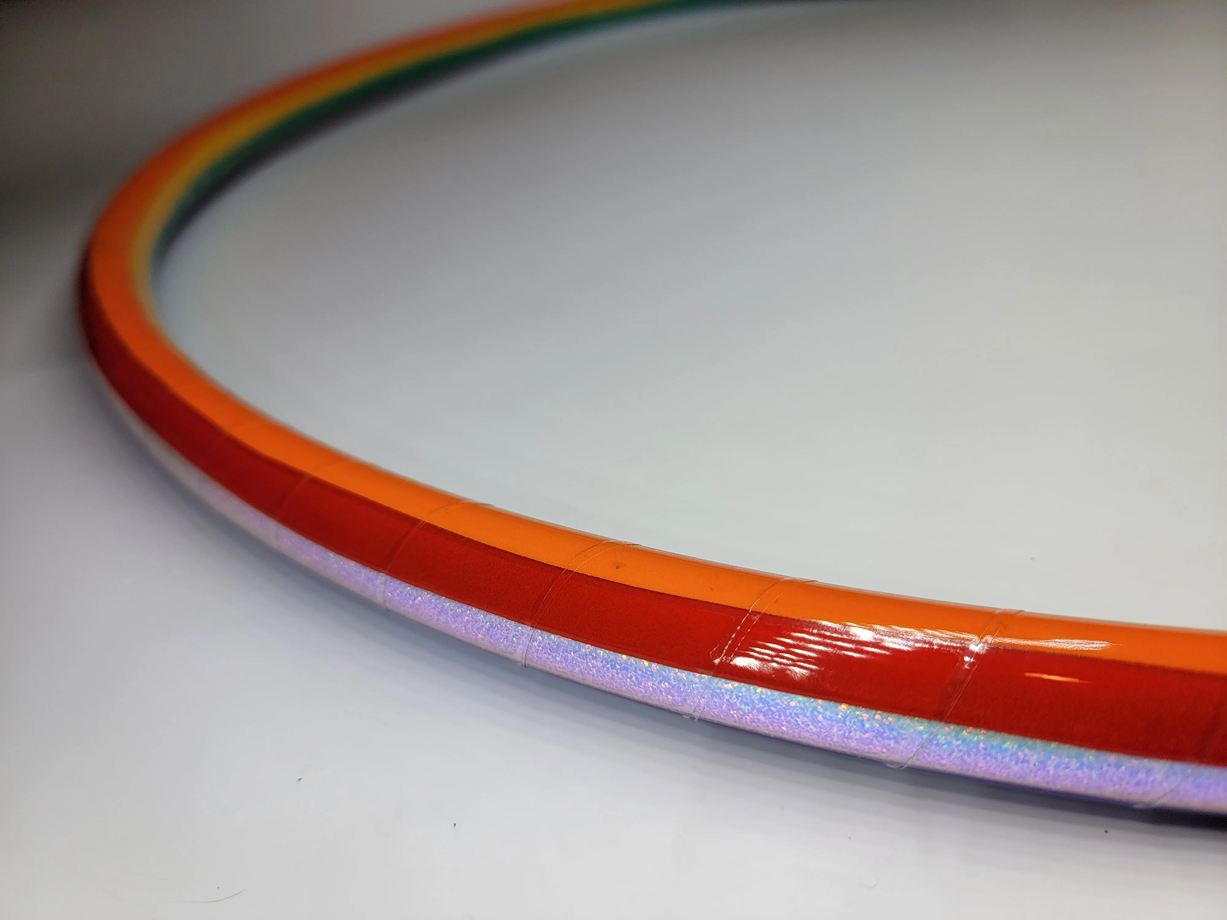 Glitter Rainbow Coinflip Specialty Reflective Taped Hoop