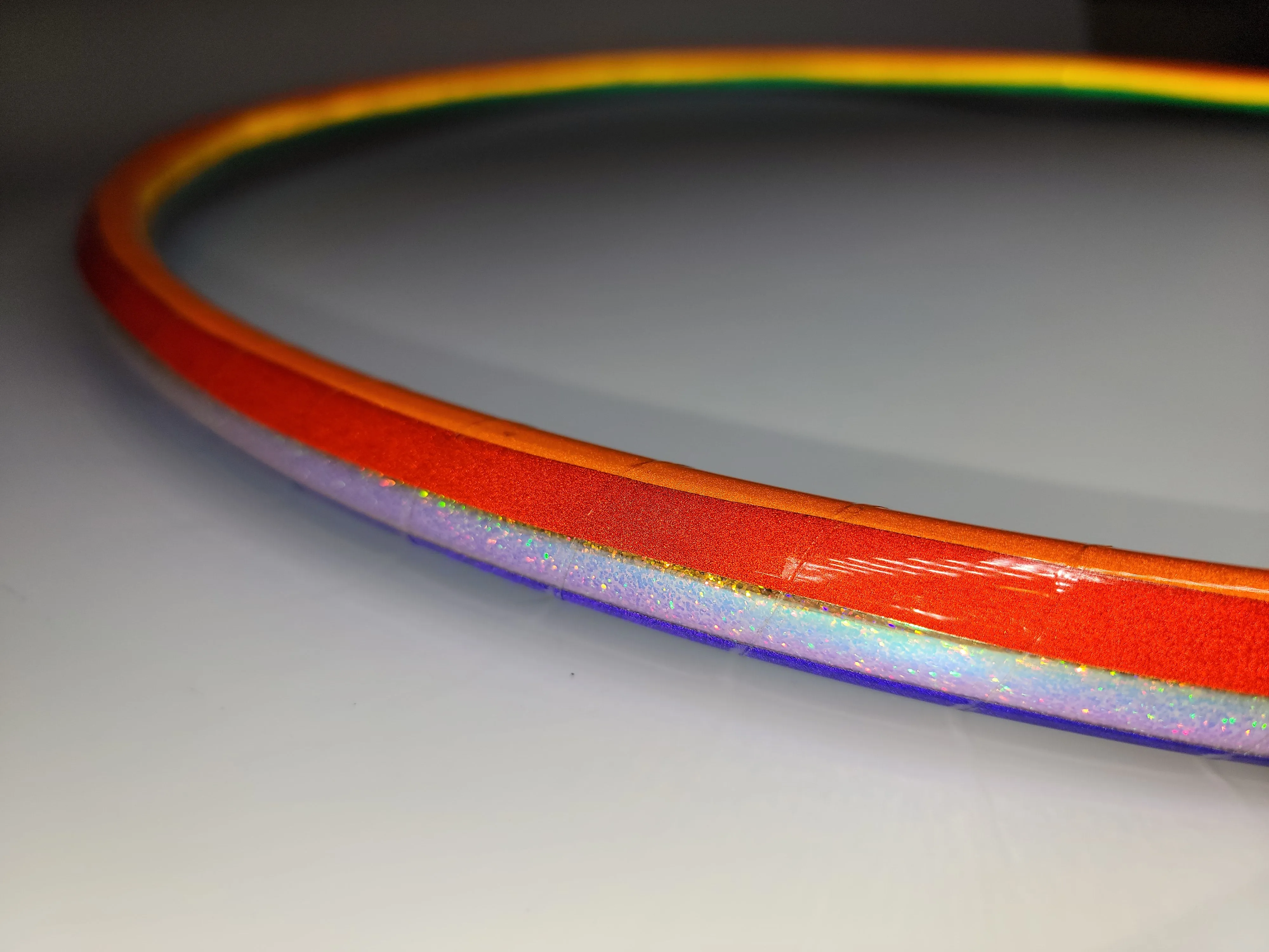 Glitter Rainbow Coinflip Specialty Reflective Taped Hoop