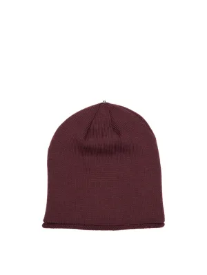 Glossy Knit Hat - Merlot