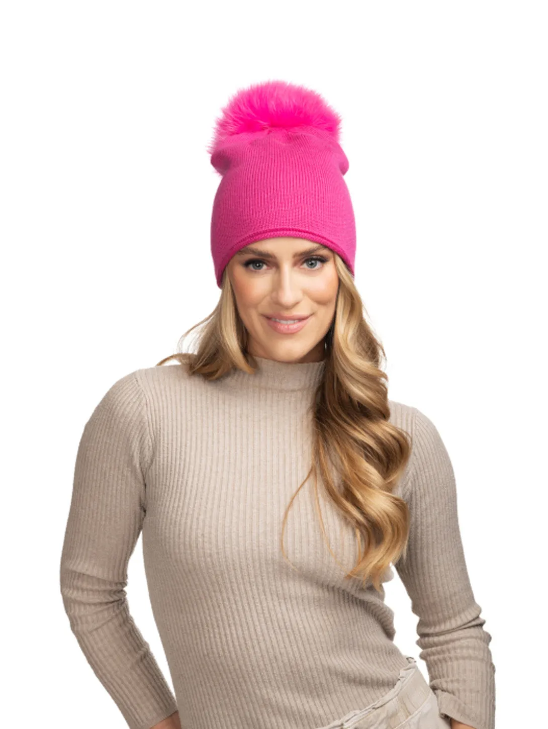 Glossy Knit Hat - Popsicle