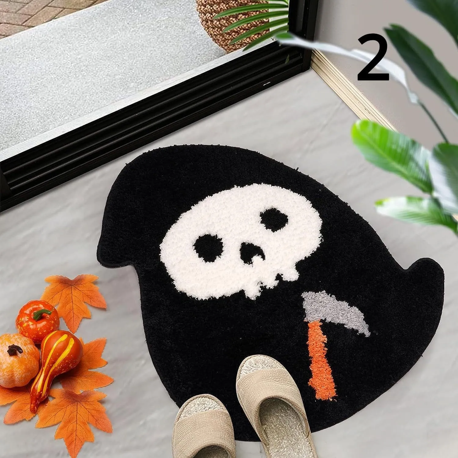 Gothic Halloween Funny Skull Bathroom Rugs