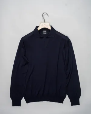 Gran Sasso Long Sleeve Capri Collar Knit / Navy