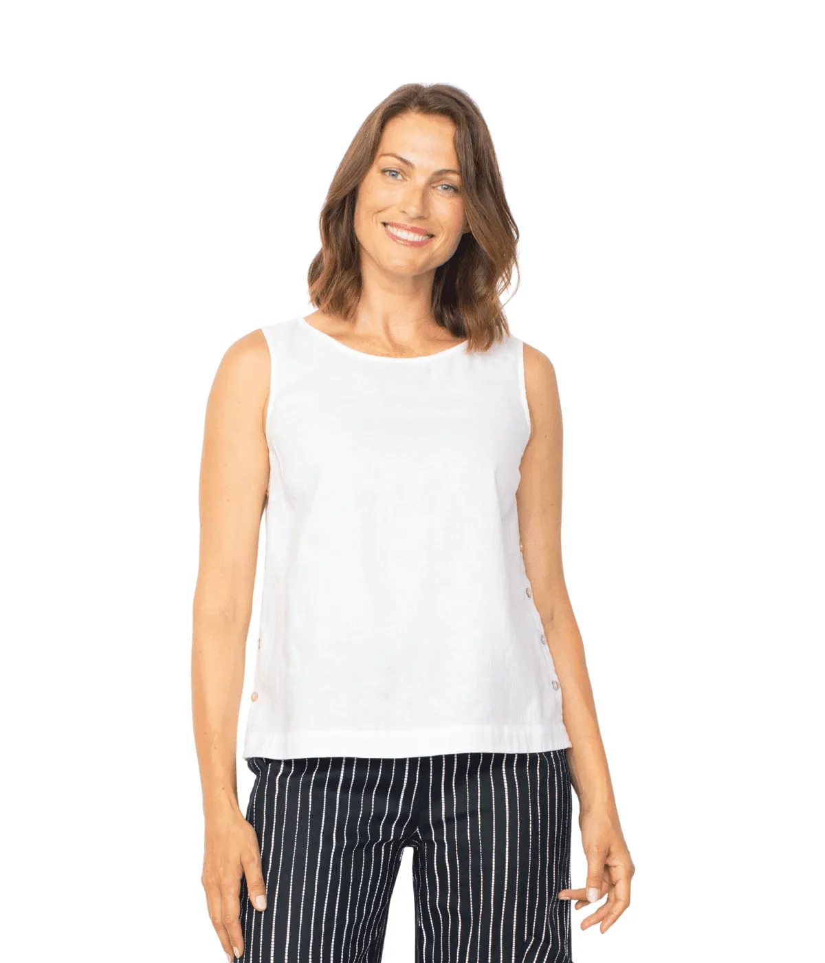 Habitat Sale, 41525 Side Button Tank, White 50% Off Regular Price