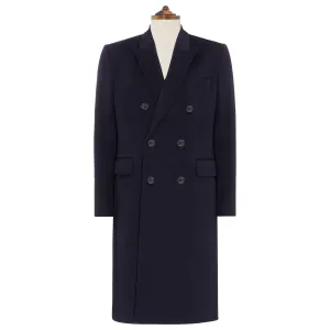 Halesworth Navy Wool Cashmere Coat