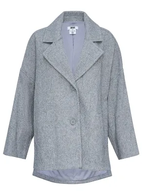 Heathered Herringbone Oversized Coat