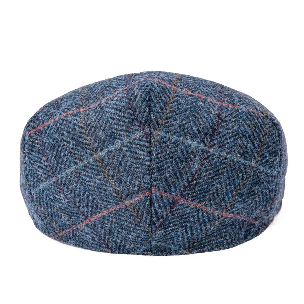 Herringbone Plaid Tweed Flat Cap