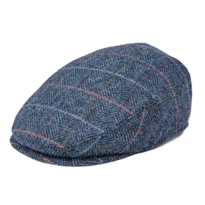 Herringbone Plaid Tweed Flat Cap