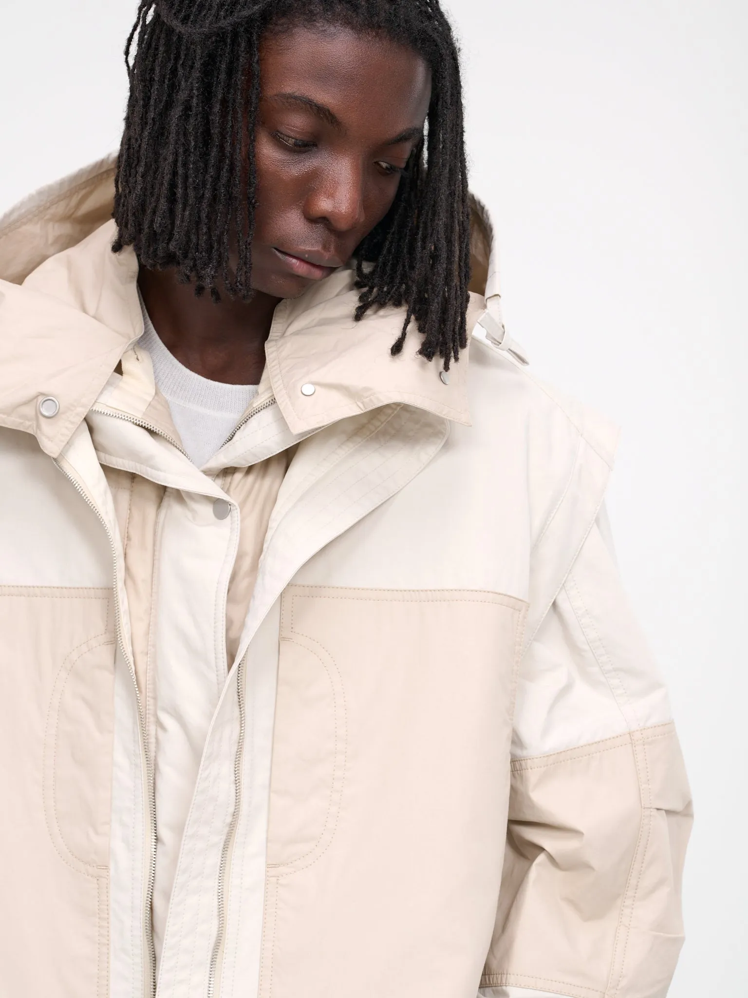 Hooded Double Layer Parka (24E96MRU14-SAND)