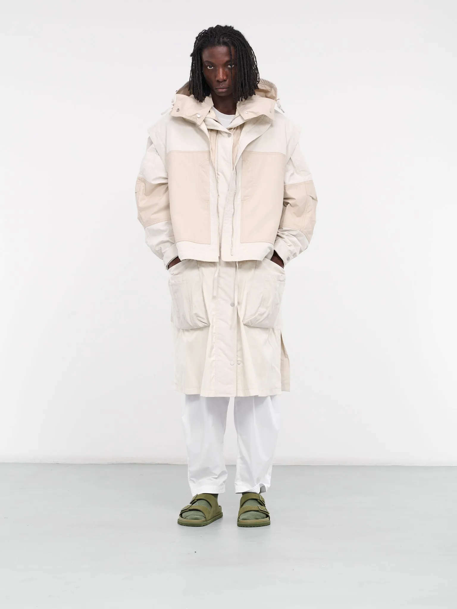 Hooded Double Layer Parka (24E96MRU14-SAND)