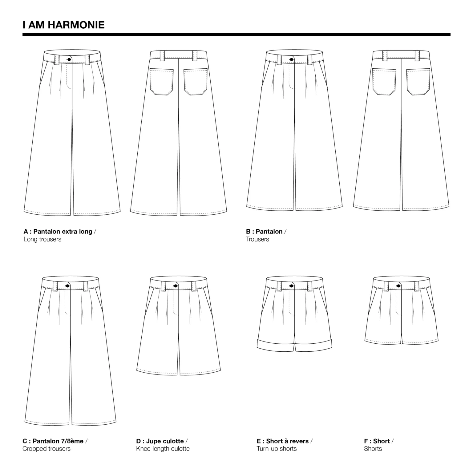 I AM - Harmonie Trousers Sewing Pattern