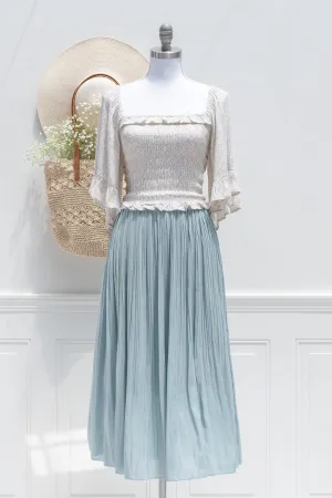 Isabella Chiffon Midi Skirt - Sky Blue