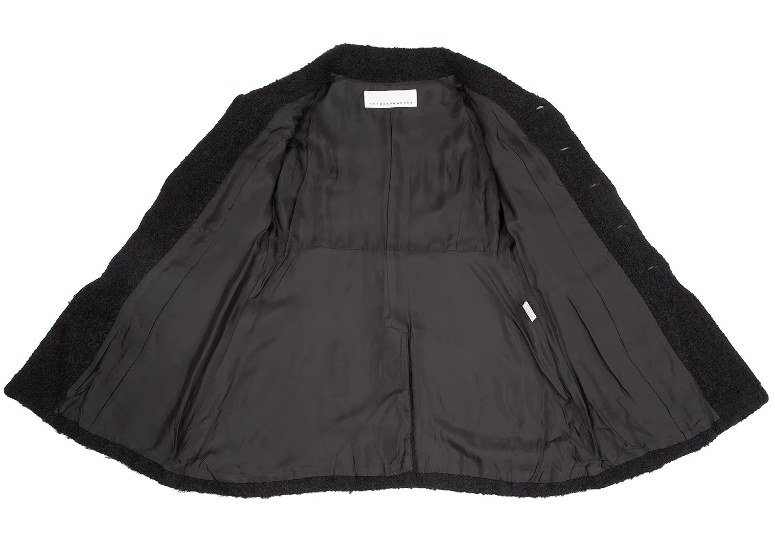 ISSEY MIYAKE JAPAN. Sunaokuwahara Metal Button Black Wool Knit Coat