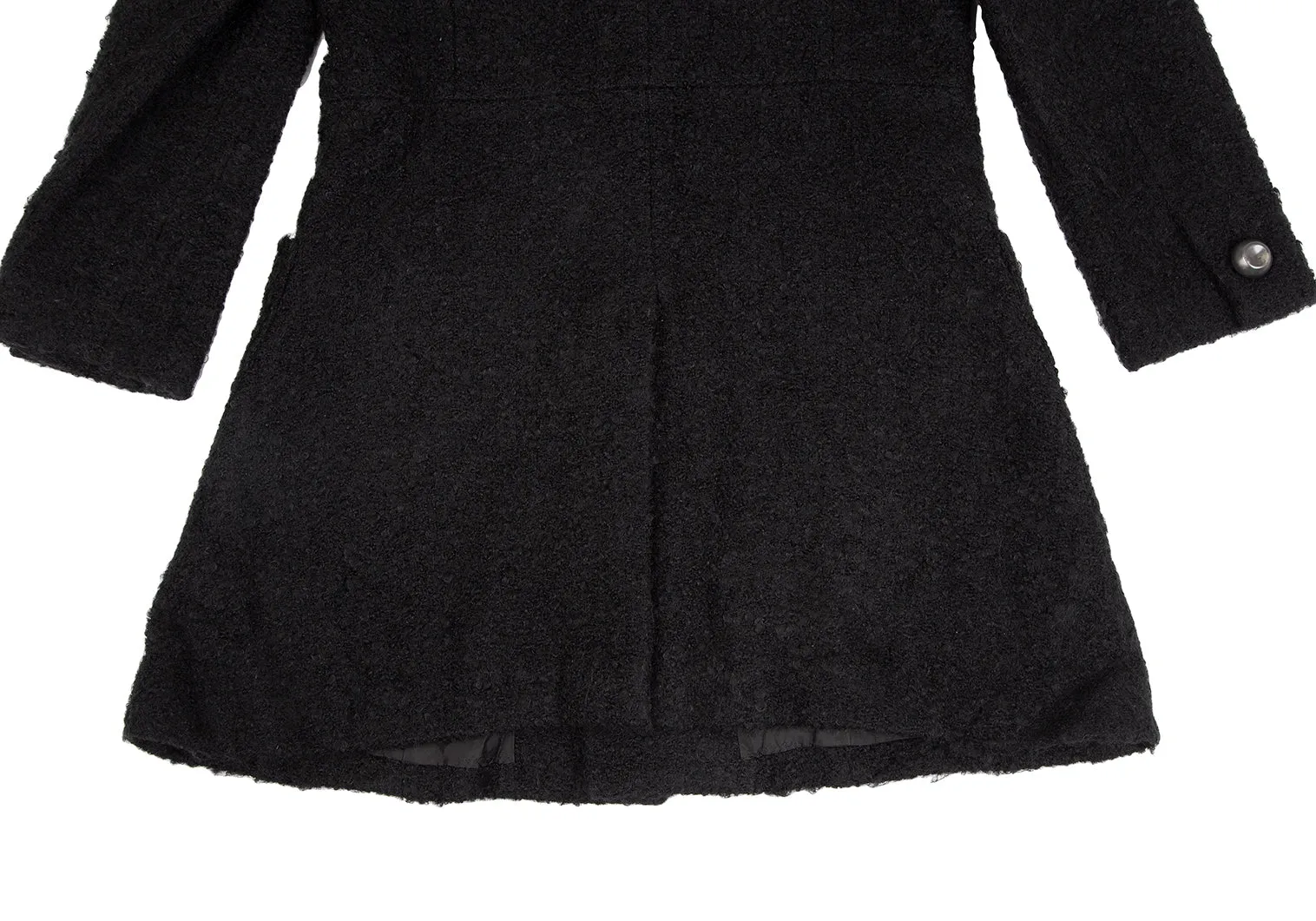 ISSEY MIYAKE JAPAN. Sunaokuwahara Metal Button Black Wool Knit Coat