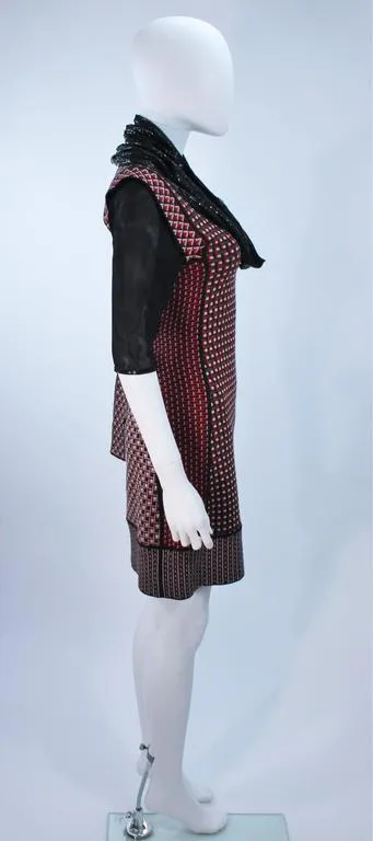 JEAN PAUL GAULTIER Stretch Wool Dress w/ Mesh Collar Size XS