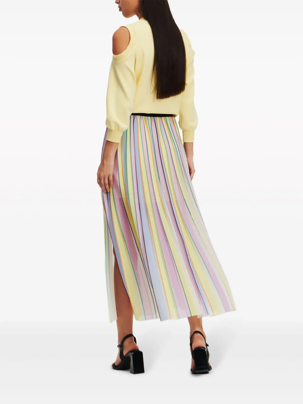 KARL LAGERFELD LONG STRIPED SKIRT